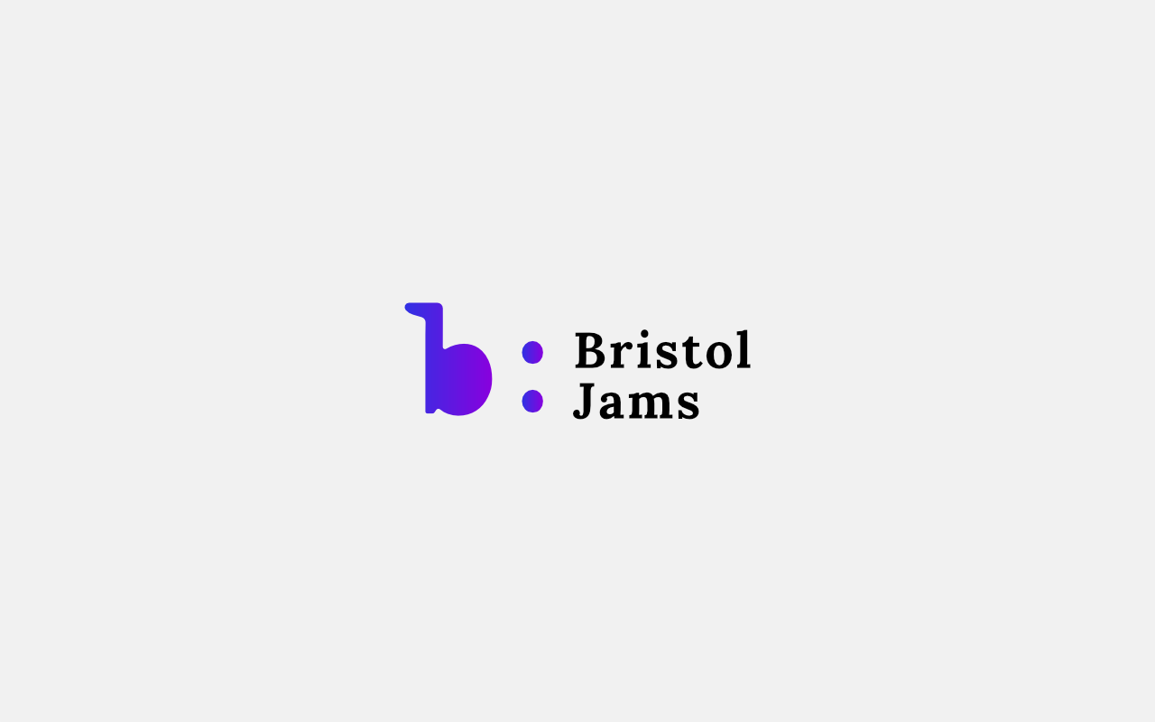Bristol Jams - A logo for a community of musicians that organize events to play music together.