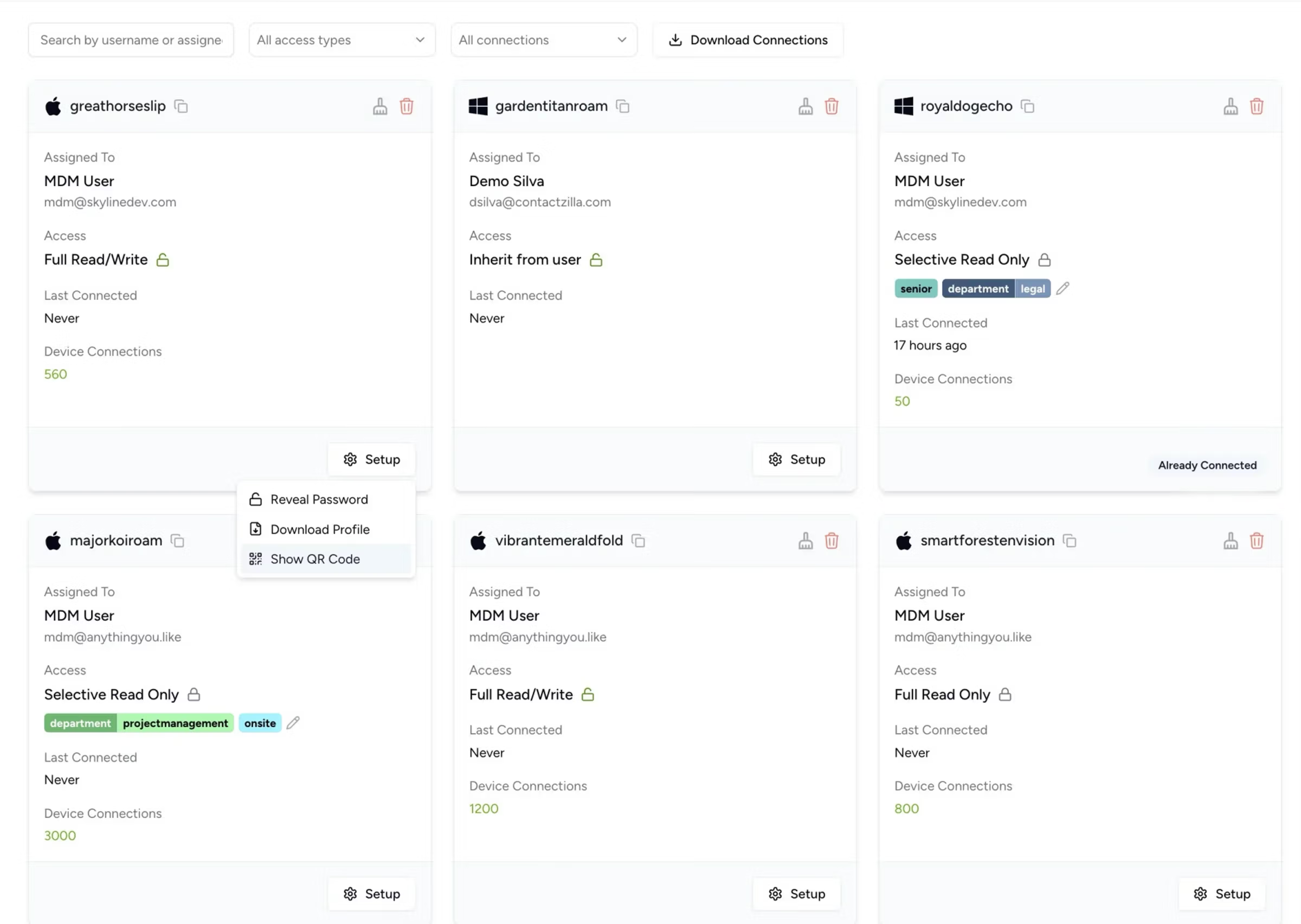 DAV connections