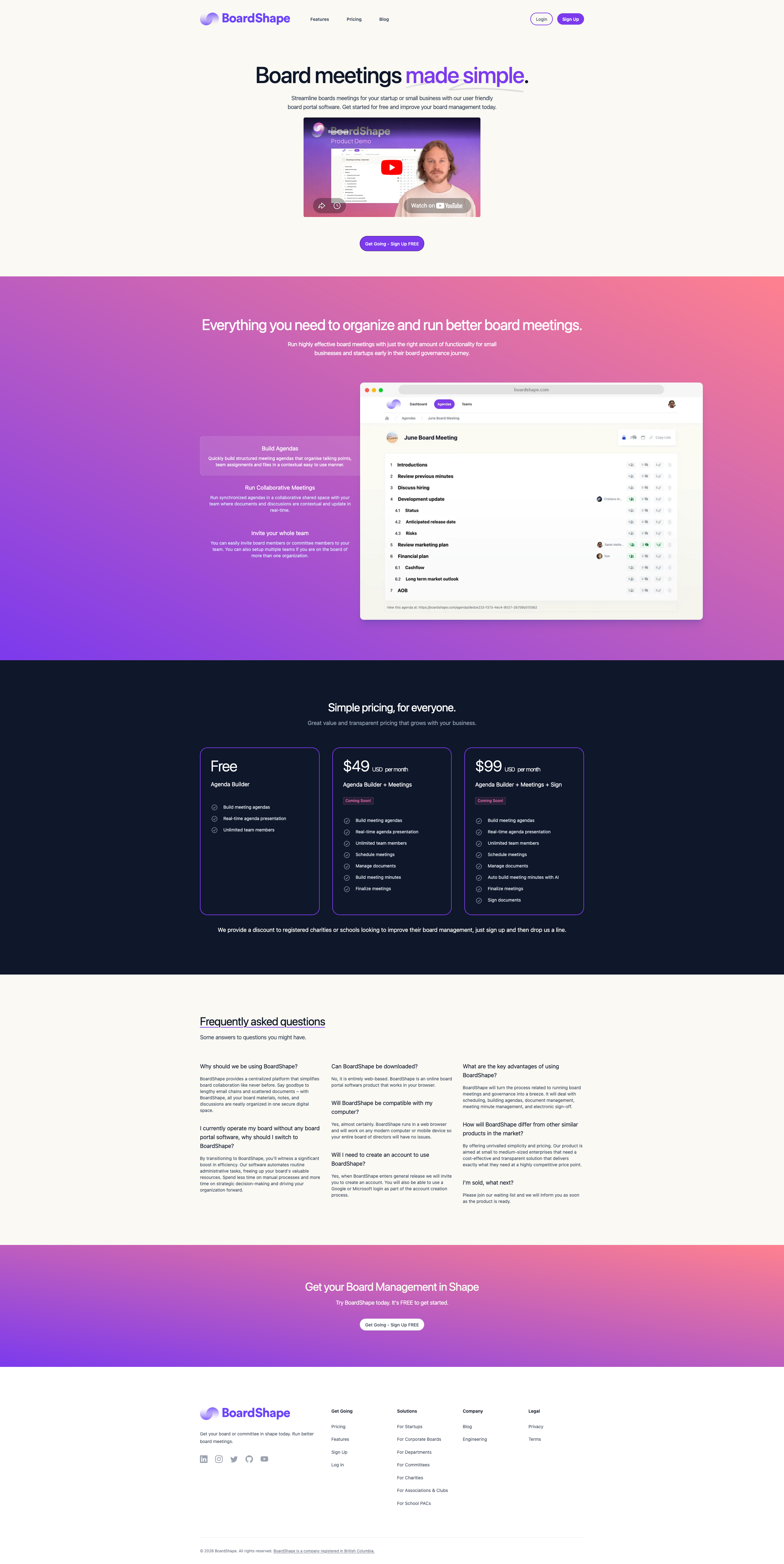 Boardshape Marketing Site