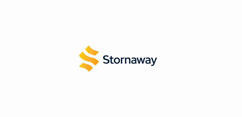 The Stornaway logo. Shapes form the letter S followed by the word Stornaway.